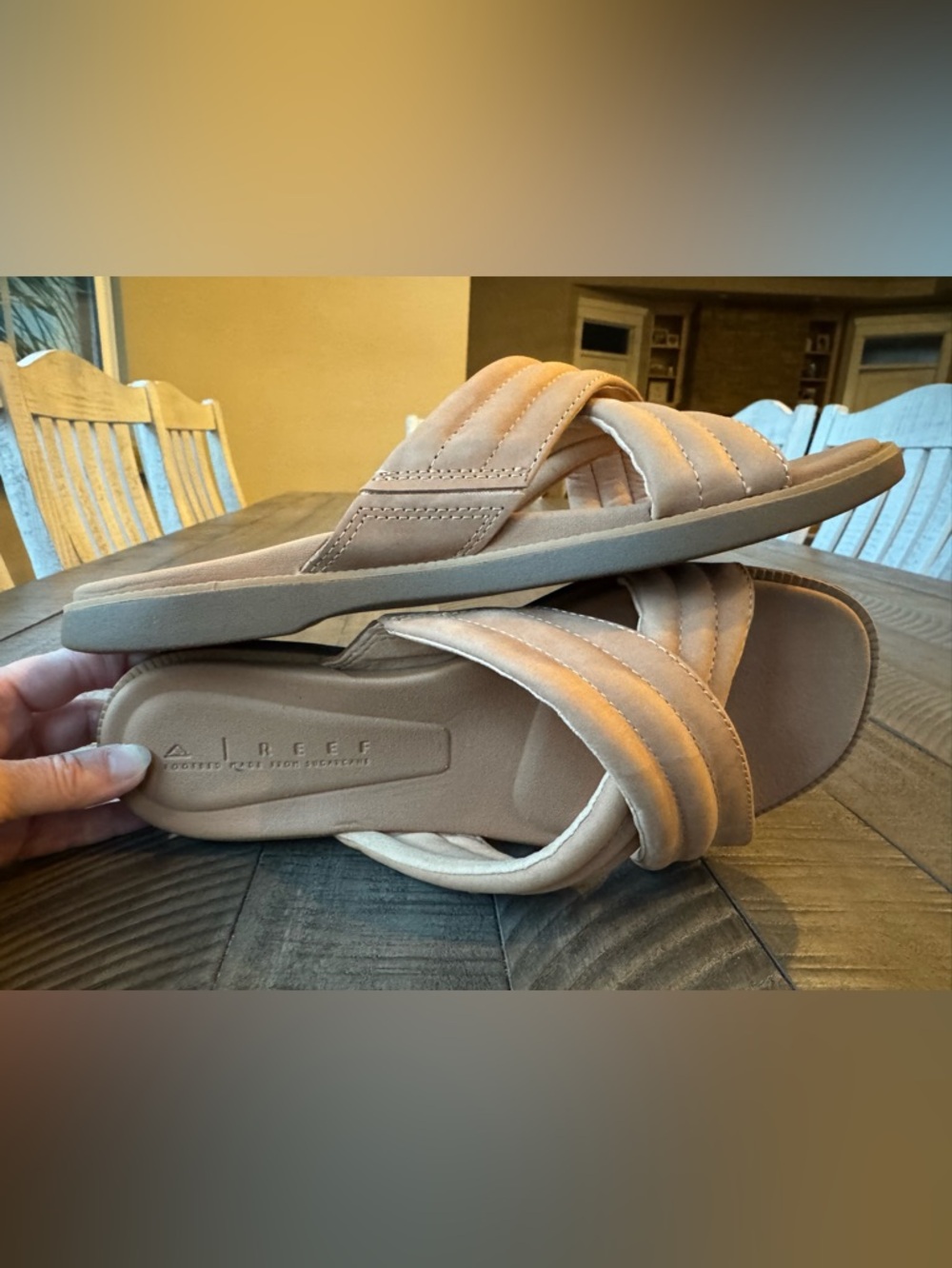 Reef Lofty Lux X Slide Sandals Quilted Crossover Women's Size 9